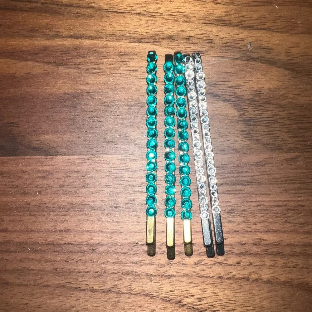 Austrian Crystal Bobby Pin Set 18k Gold Plated & Stainless Steel